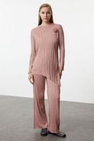 Trendyol Dusty Rose Detailed Knitwear Bottom-Top Set