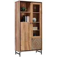 Ambia Home VITRÍNA, akácia, čierna, farba akácie, 90/190/42 cm