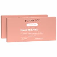 TummyTox Draining Shots 2er Pack - Schnelles natürliches Detox und Entwässerung. Zitronen-Geschmack. 20 Trinkampullen