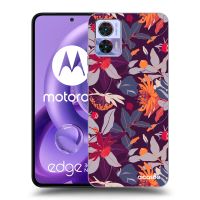 Silikónový prehľadný obal pre Motorola Edge 30 Neo - Purple Leaf