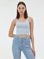 Jasnoniebieski damski top w paski ORSAY
