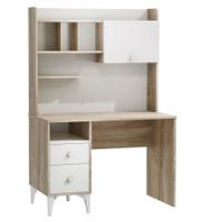 Písací stôl s knižnicou kaylla - dub sofia, biela