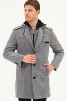 PLT8371 DEWBRRY MEN'S COAT-DIAGONAL BLACK- GREY