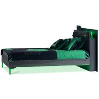 Posteľ 120x200cm diego - čierna, zelená