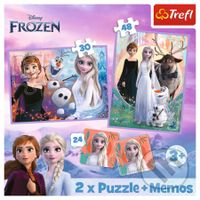 Trefl Puzzle 2v1 + pexeso - Princezné vo svojej zemi / Disney Frozen 2 - puzzle z kategorie Maxi dílky