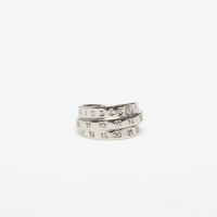 MM6 Triple Logo Numeric Signature Ring Palladio Burattato 08