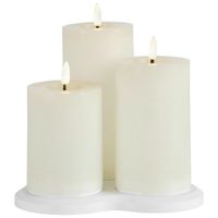 Ambia Home SADA LED SVÍČEK 3dílné plast, přírodní materiály