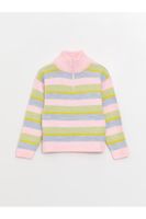 LC Waikiki Turtleneck Color Block Girl's Knitwear Sweater