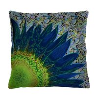 Bertoni Home Unisex's Square Pillow Blue Flower Navy Blue/Green