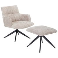 Novel KRESLO – SADA, kov, textil, čierna, béžová