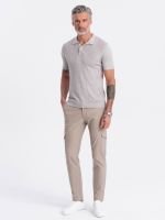 Ombre Men's REGULAR fabric pants with cargo pockets - beige