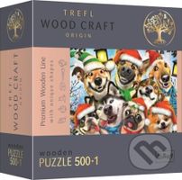 Vánoční psi (Dřevěné puzzle) - puzzle z kategorie 500 - 1000 dílků