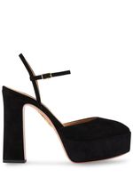 120mm Groove Plateu Suede Pumps