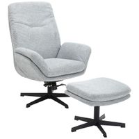 Carryhome RELAXAČNÉ KRESLO S PODNOŽKOU, kov, textil, sivá