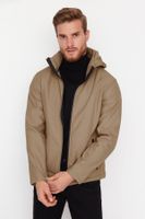 Trendyol Beige Men's Zippered Detachable Hooded Wind and Water Resistant Outdoor Jacket