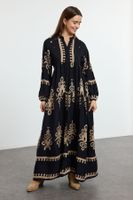 Trendyol Black Authentic Patterned Viscose Woven Dress