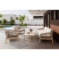 Ambia Garden TERASOVÁ SEDACIA SÚPRAVA 4-dielne, drevo, kov, textil