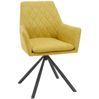 Hom`in STOLIČKA S PODRÚČKAMI, železo, tkaná textília, žltá, čierna