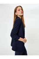 Koton 3/4 Sleeve Double Breasted Blazer Jacket with Flap Pocket Detail