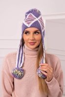 Women's cap with long ears Eunika K322 purple