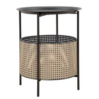 KONFERENČNÝ STOLÍK, čierna, zlatá, kov, 40/40/50 cm