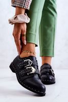 Női bőr Brogues csatokkal Lu Boo Black