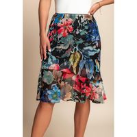 Plus Size Rock Mit Blumenprint, Mehrfarbig