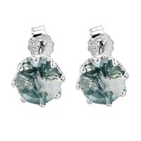 Olivie Strieborné náušnice MACHOVÝ ACHÁT 7371