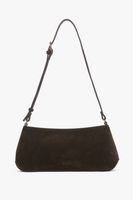 Estro: Elegancka ciemnobrązowa torebka damska na ramię z weluru naturalnego