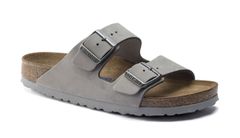 Birkenstock Arizona SFB Nubuck Leather Narrow Fit Unisex - Sandále Birkenstock - Sivá - 1020973-3.5 - Size: 3.5