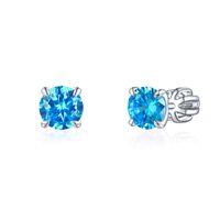 Olivie Strieborné 6mm náušnice PIPPI BLUE 7964
