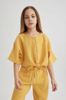 DEFACTO Girls' Short Sleeve Blouse