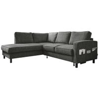 XXXL ROHOVÁ SEDACIA SÚPRAVA, textil, tmavosivá