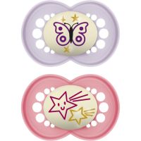 MAM Original Night 16m+ пустушка Pink/ Purple 2 кс
