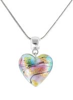 Lampglas Duhový náhrdelník Rainbow Fairy s 24karátovým zlatem v perle Lampglas NLH28