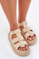 Boto Dámské Sandály Na Platformě Béžové Nitavelia