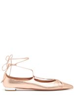10mm Gabi Metallic Leather Ballerinas