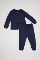 DEFACTO Baby Boy Long Sleeve Pocket Detailed Waffle Cotton Pajama Set