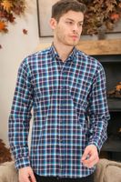 G741 DEWBERRY MEN'S SHIRT-BLUE-NAVY BLUE