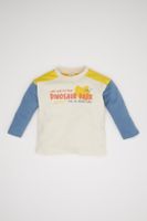 DEFACTO Baby Boy Crew Neck Printed Color Block Long Sleeve T-Shirt