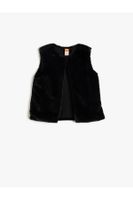 Koton Plush Vest Round Neck Sleeveless