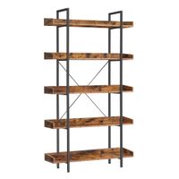 Boxxx REGÁL, hnedá, čierna, oceľ, 100/178/28 cm
