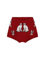 Rabbit Print Viscose Blend Knit Shorts