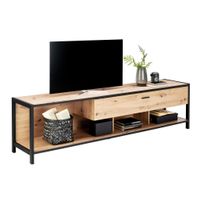 Carryhome SKRINKA POD TV, antracitová, farba duba, 215/57/46 cm