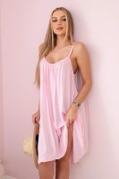 Kesi Włoski Viscose dress with straps light pink