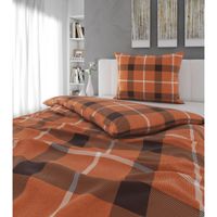 Esposa POSTEĽNÁ BIELIZEŇ, flanel, hnedá, oranžová, 140/200 cm
