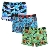 3PACK pánské boxerky Styx art sportovní guma vícebarevné (3G15780) XL