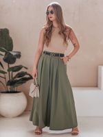Spódnico-spodnie z paskiem FLOWES khaki Dstreet