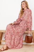 Trendyol Cinnamon Floral Viscose Woven Dress