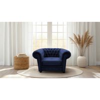 Livetastic KRESLO CHESTERFIELD, textil, kompozitné drevo, modrá